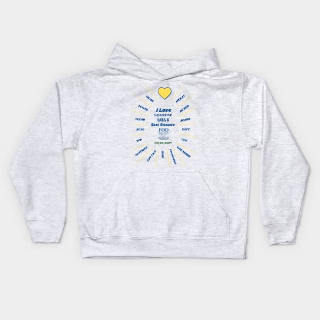 FOD Group Rare Disease Day 2024 I LOVE Kids Hoodie by FOD Family Support Group